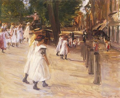 Auf dem Weg zur Schule in Edam von Max Liebermann